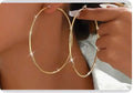 1 Pair Lightweight Golden Large Round Hoop Earrings
