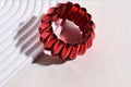 1 Chic Retro-inspired Bold Red Resin Bangle Bracelet