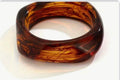 1 pc Elegant Acrylic Bracelet with Irregular Marble Pattern-Wide Thick Surface