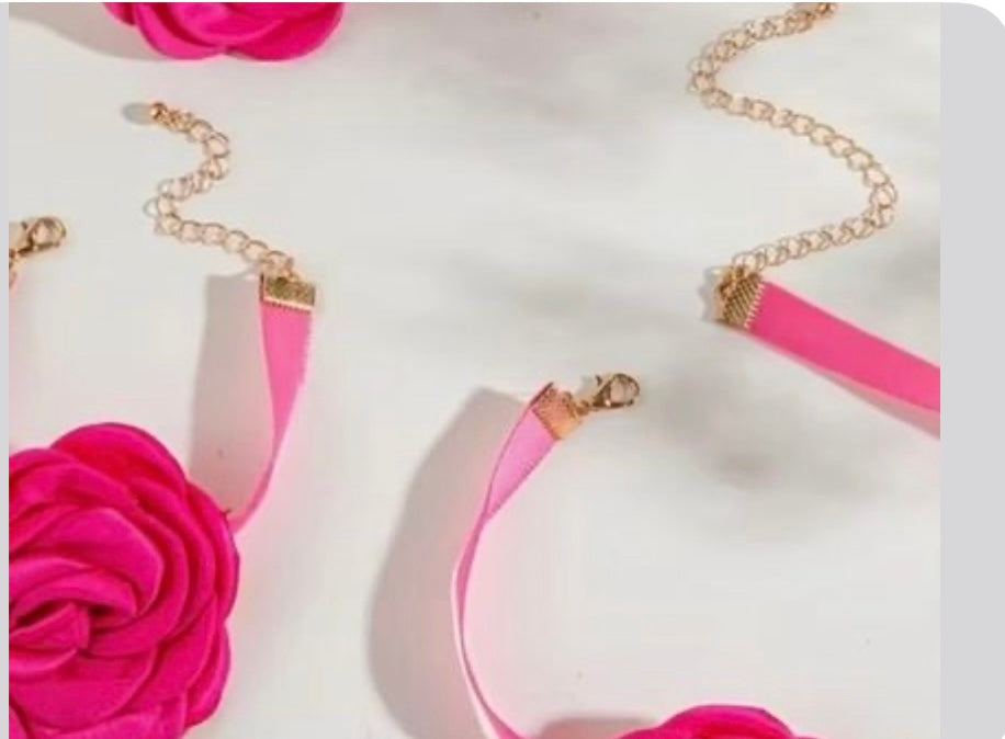 4 pics French Elegance Rose Red Korean Velvet Necklace with Brunt Edge Camellia Pendant Jewelry Set, Pendant Gift for