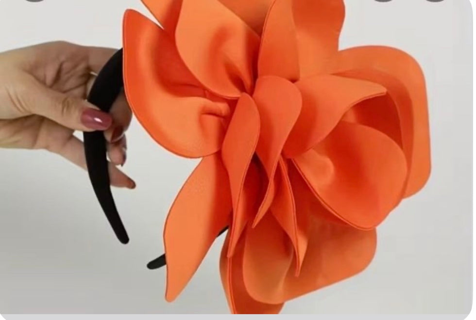 1 pc Luxury Flower Headpiece]1 pc Exaggerated Luxury Large Flower Gorgeous orange for Ladies Tea Party, Wedding Party Hair